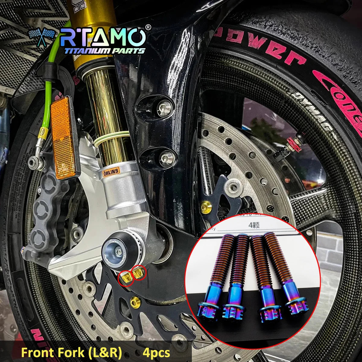 RTAMO Titanium Alloy Bolts for Yamaha YZF-R1 Front Caliper ABS Sensor Brake Disc Oil Tank Side Cover Screw Nuts Pin