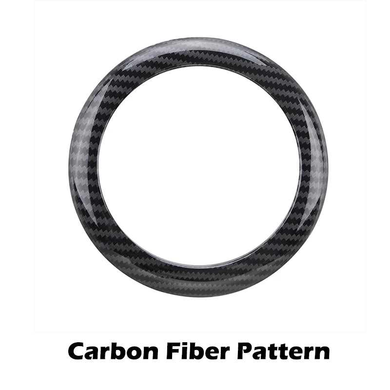 Car Logo Frame Decorative Sticker For BMW 1 Series F20 F21 2011-2019 Gloss Black/Carbon Fiber Pattern Rear Badge Ring Cover Trim