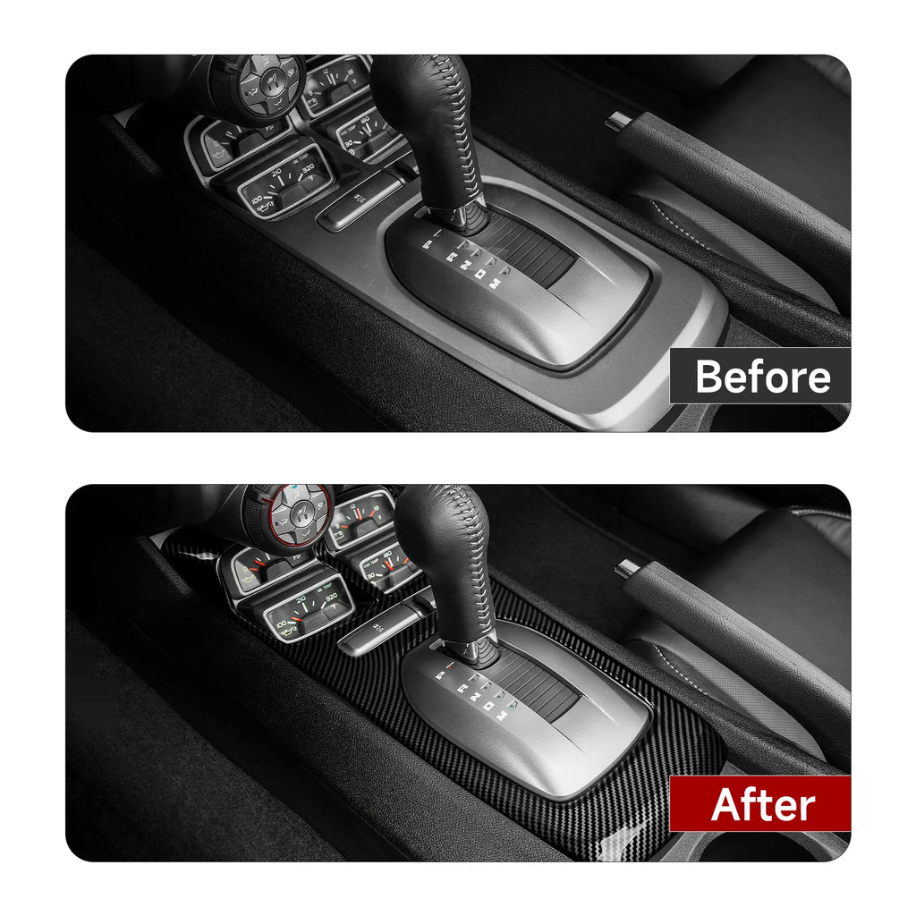ABS Car Center Console Gear Shift Panel Carbon Fiber Interio