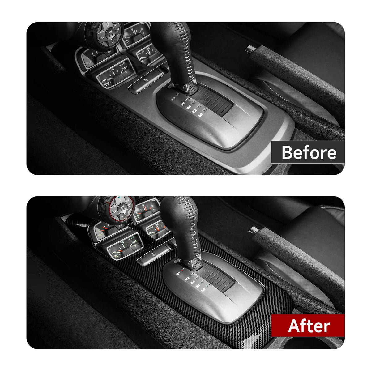 ABS Car Center Console Gear Shift Panel Carbon Fiber Interio