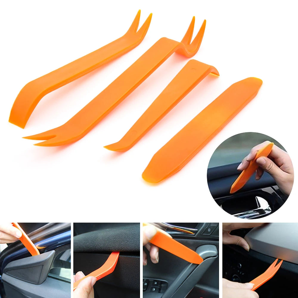 4/12Pcs Auto Door Clip Panel Trim Removal Tools Kits Radio A
