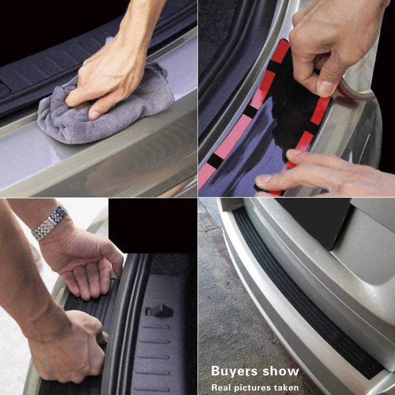 Carbon Fiber Universal Car Trunk Door Guard Strips Sill Plat