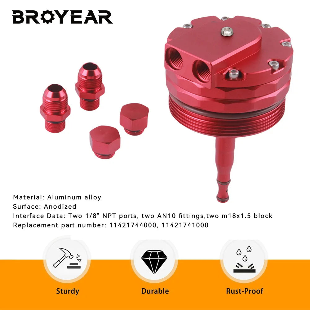 Broyear Engine Oil Cooler Adapter Oil Filter Cover Cap For B
