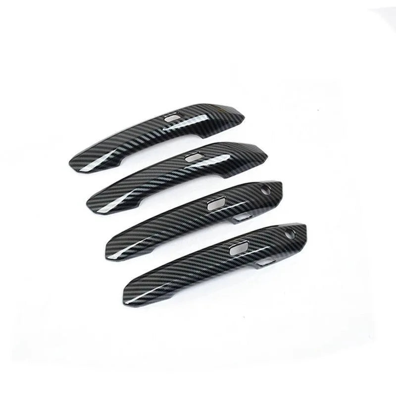 For Audi A4 B9 A5 F5 Q5 FY SQ5 2018 2019 2020 2021 2022 2023 2024 2025 Carbon Fiber Black Car Door Handle Cover Trim Stickers