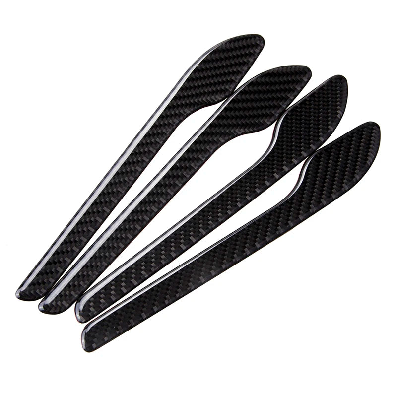 4pcs Car Door Handle Stickers Set Real Carbon Fiber Anti-scratch Cover Flexible Exterior Trim For Tesla Model 3 S X Accessories