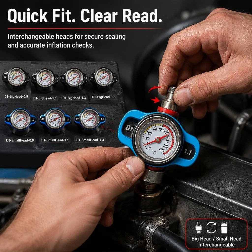Car Motorcycle Modification Gauge Radiator Cap 0.9/1.1/1.3/1