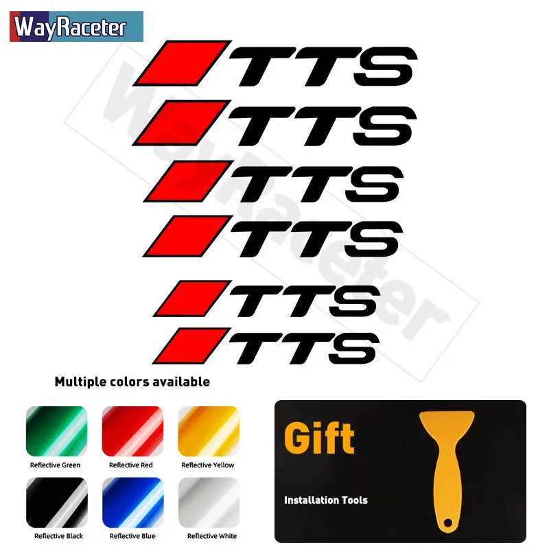 6 Pcs Top Vinyl Decal High Temperature Car Brake Caliper Stickers For Audi A3 S3 A4 S4 A5 S5 A6 S6 A7 S7 A8 Q2 Q3 Q5 Q7 Q8 TT