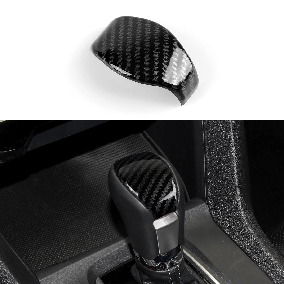 For Honda Civic 10th Gen (2016 -2021) Interior Accessories Car Center Console Gear Shift Panel Carbon Fiber ABS Trim Sticker