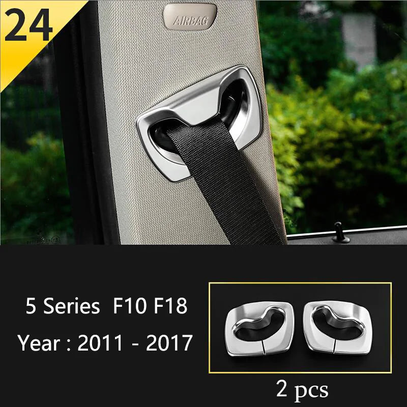 For BMW 5 Series F10 F11 F18 Accessories Stainless Steel Modified Interior Car Central Air Outlet Set Trim Sticker Frame Styling