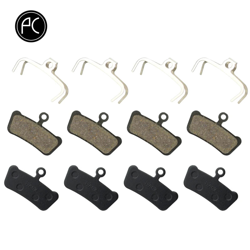 PCycling 4 Pairs (8pcs) Semi-Metallic Disc Brake Pads for SRAM Guide R RS RSC Avid X0 E7 E9 Trail MTB Bicycle Replacement Parts