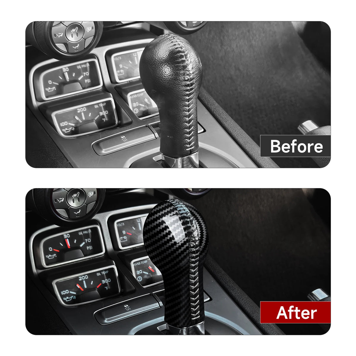 ABS Car Center Console Gear Shift Knob Cover Carbon Fiber In