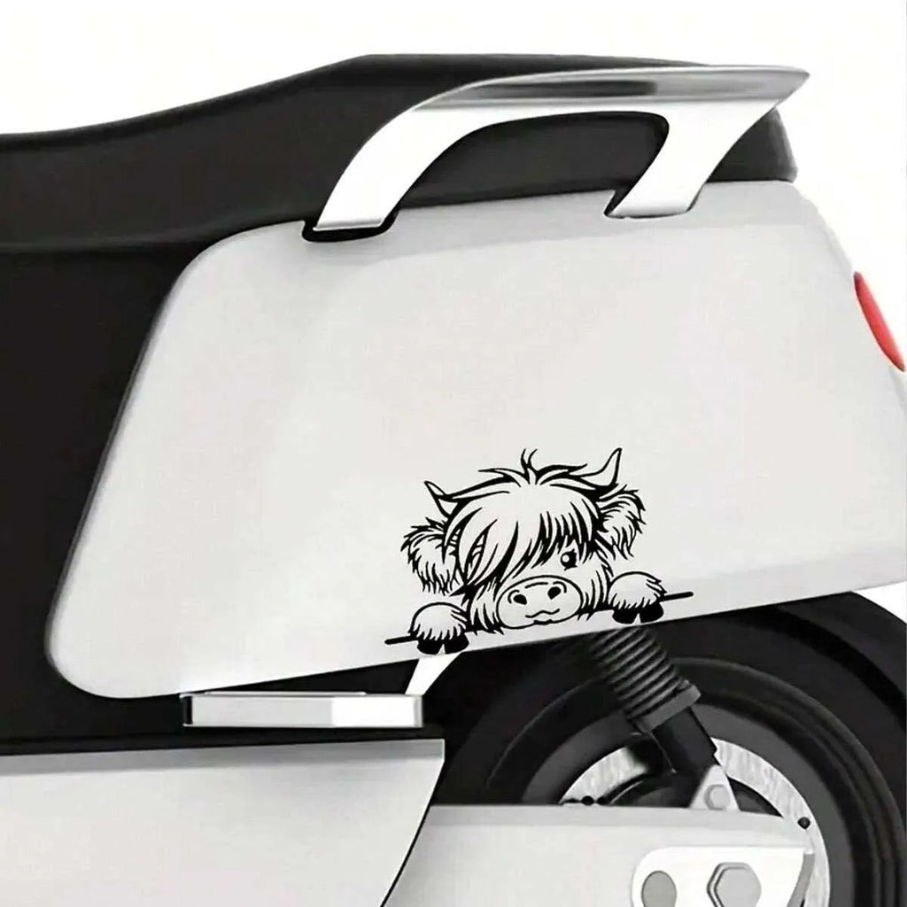 Waterproof Vinyl Stickers - Cute Scottish Highland Cow Self-
