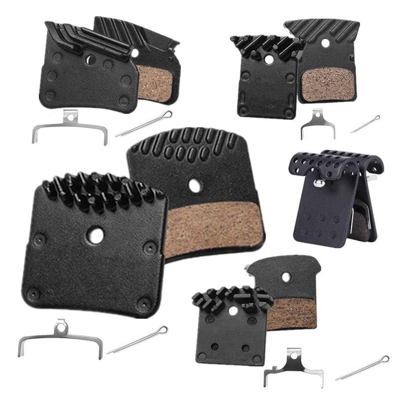 Bicycle Ceramic Disc Brake Pads Cooling Fins Ice Tech For Sh