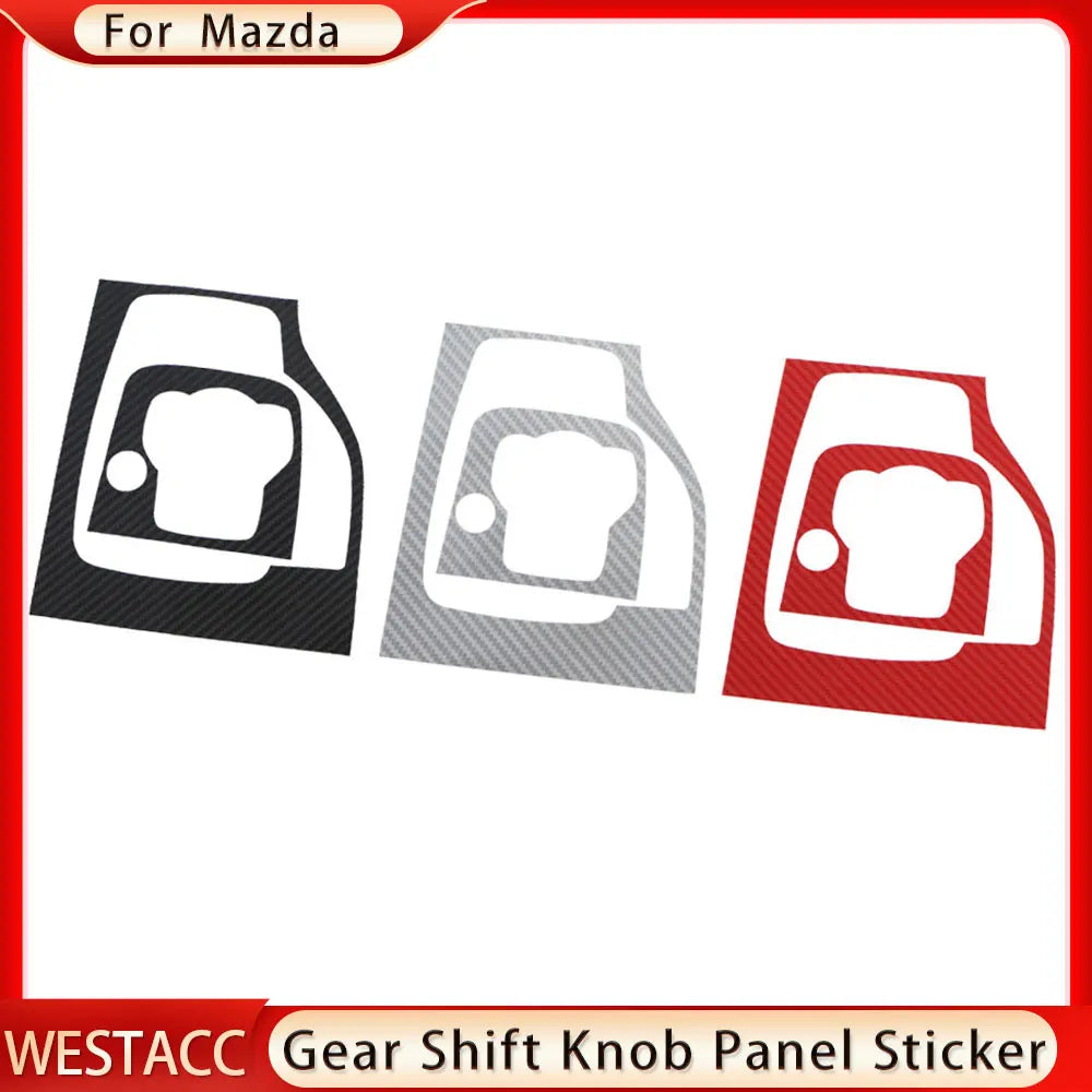 Carbon Fiber Car Gear Head Shift Knob Panel Cover Trim Stick
