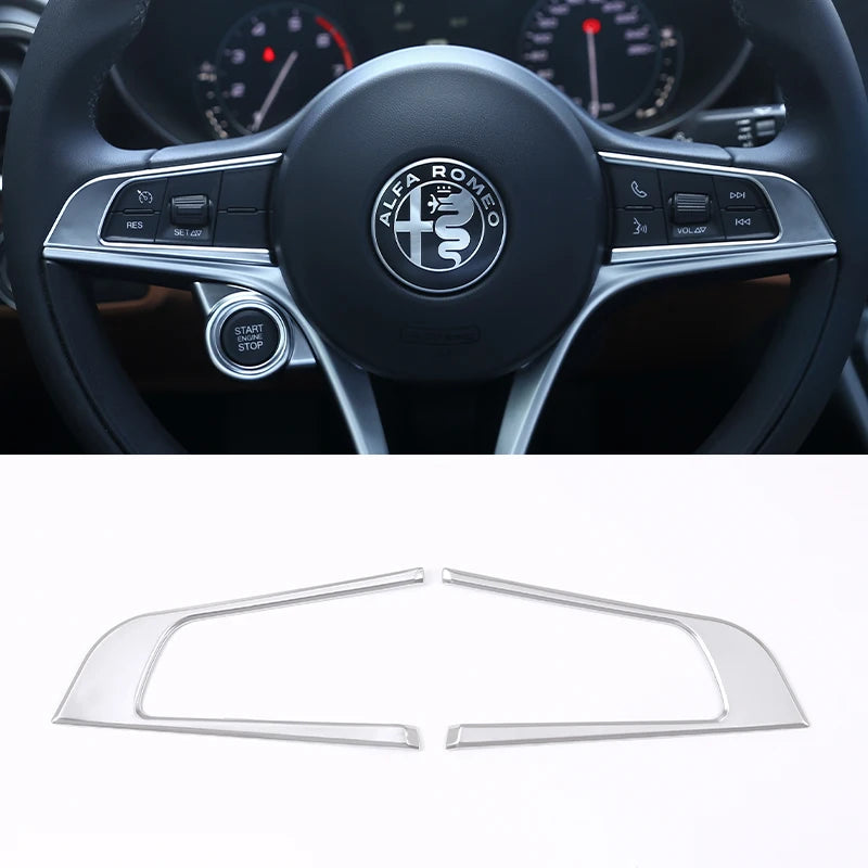 ABS Carbon Fiber For Alfa Romeo Giulia Stelvio 2017 2018 2019 Car Steering Wheel Cover Trim Interior Accessories