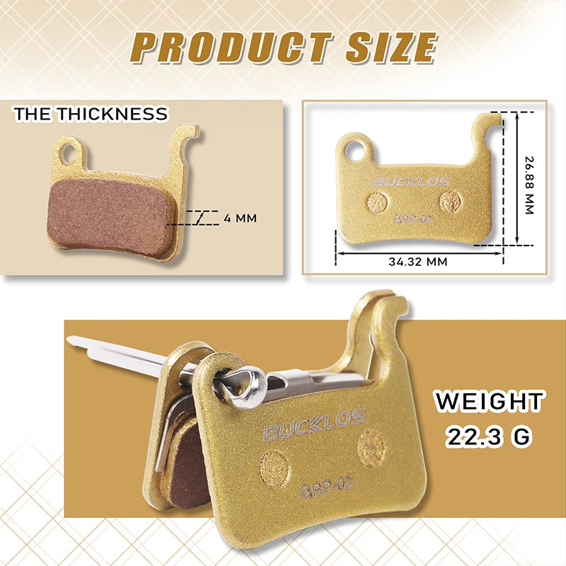 BUCKLOS MTB Disc Brake Pads for SHIMANO A01S Copper-Based Me