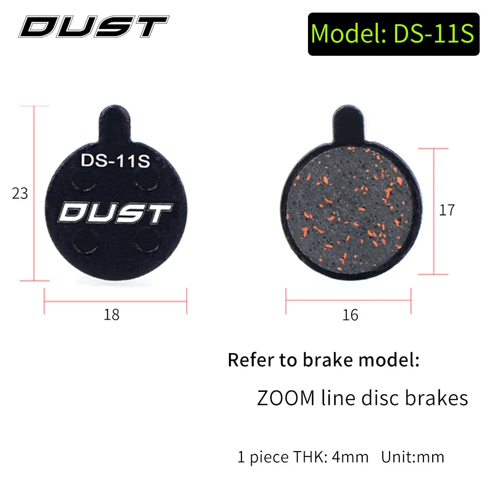 DUST 1Pair Semi-Metal Bicycle Hydraulic Disc Brake Pad MTB Mountain Bike Parts for SHIMANO XT XTR M315 SRAM Avid BB5 BB7 E1 E3