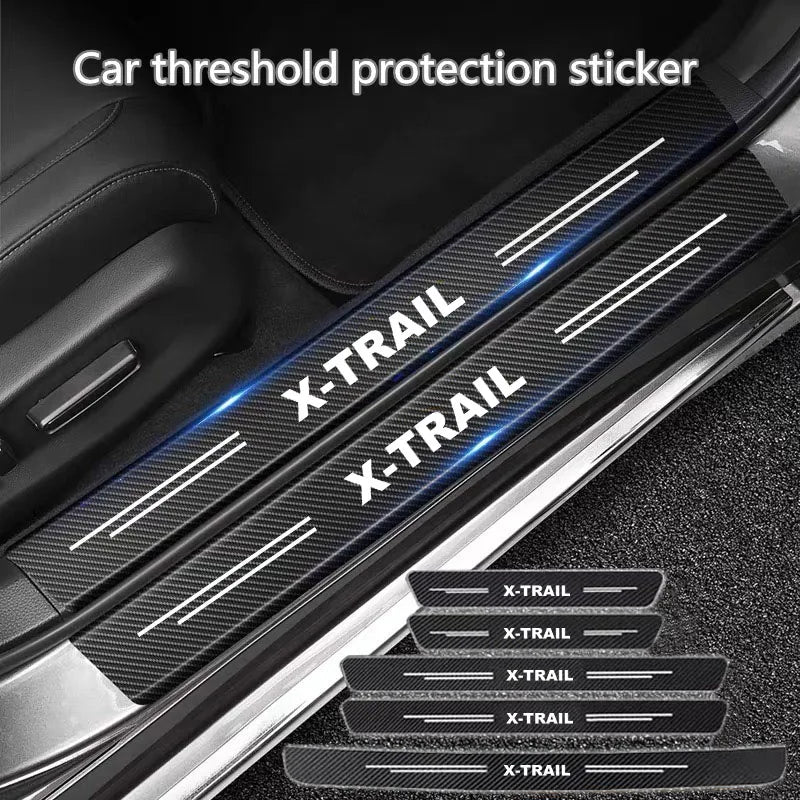 60X7CM Car Door Sill Side Anti Scratch Protector Strip Carbo