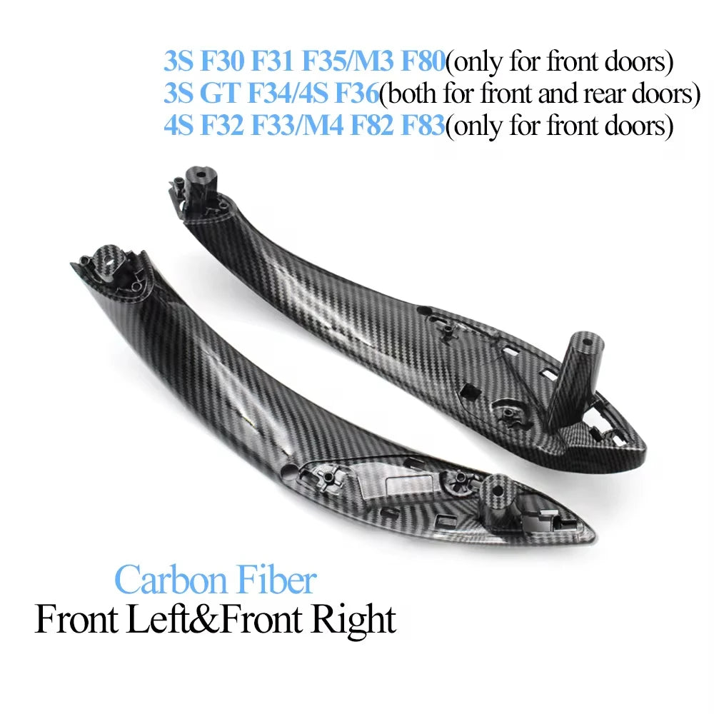 Carbon Fiber Interior Car Asseccories Door Pull Handle with Handle Outer Cover Trim For BMW 3 4 Series F30 F80 F31 F32 F33 F34