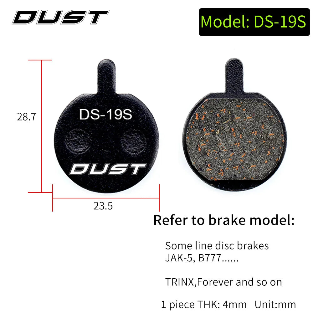 DUST 1Pair Semi-Metal Bicycle Hydraulic Disc Brake Pad MTB Mountain Bike Parts for SHIMANO XT XTR M315 SRAM Avid BB5 BB7 E1 E3