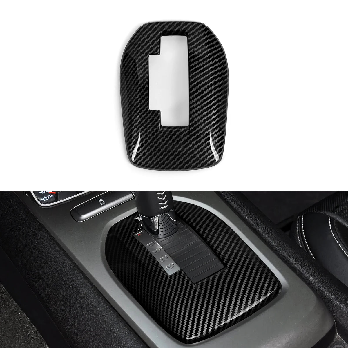 ABS Trim Car Center Console Gear Shift Panel Cover Carbon Fi