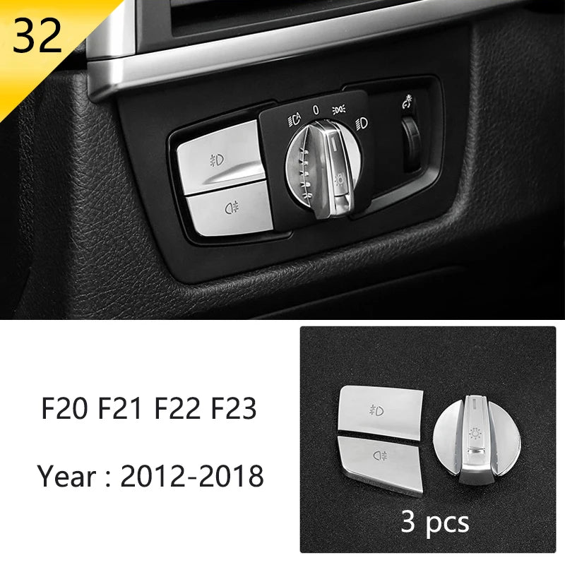 For BMW 1 2 Series F20 F21 F22 F23 Carbon Fiber Car Control CD Panel Cover Trim Air Conditioning Outlet Frame Decoration Sticker