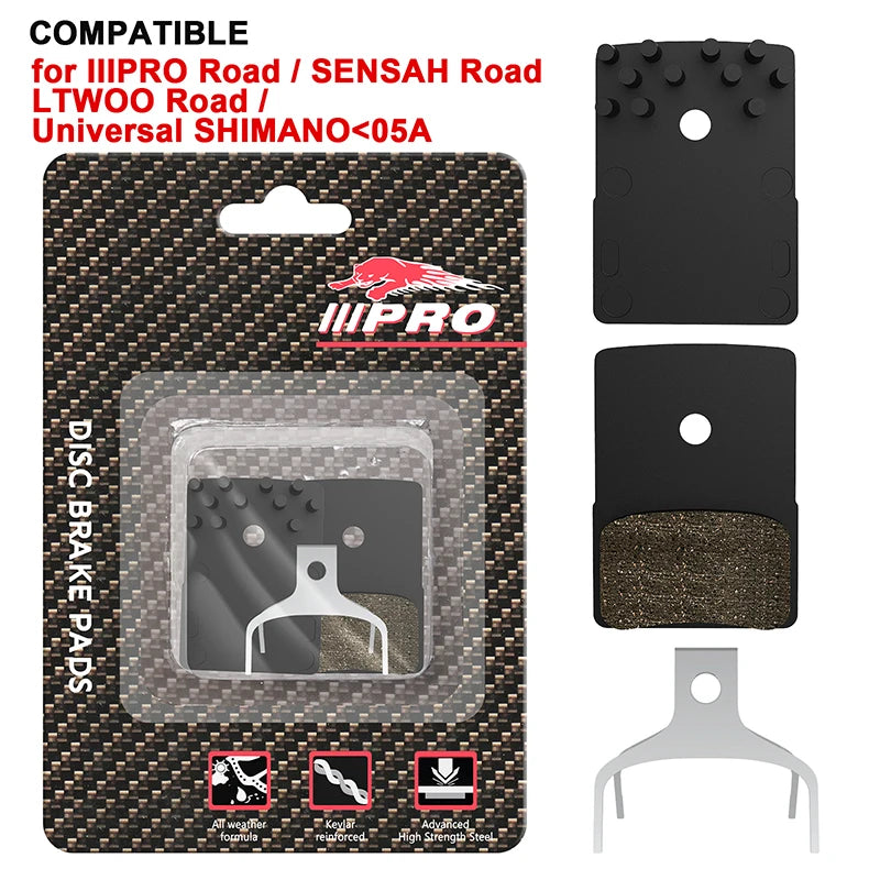 IIIPRO Bike Brake Pads Ceramic MTB Road Bicycle Disc Pad Wear-resistant Heat Dissipation Bike Cycling Hydraulic Disk Brake Parts