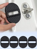 4PCS Carbon Fiber Car Door Lock Cover Universal Anti Rust Waterproof Protector Noise Reduction Auto Trim Stickers Accessories