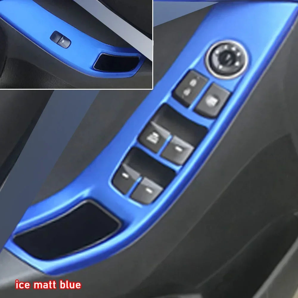 Car Styling Black Carbon Decal Car Window Lift Button Switch