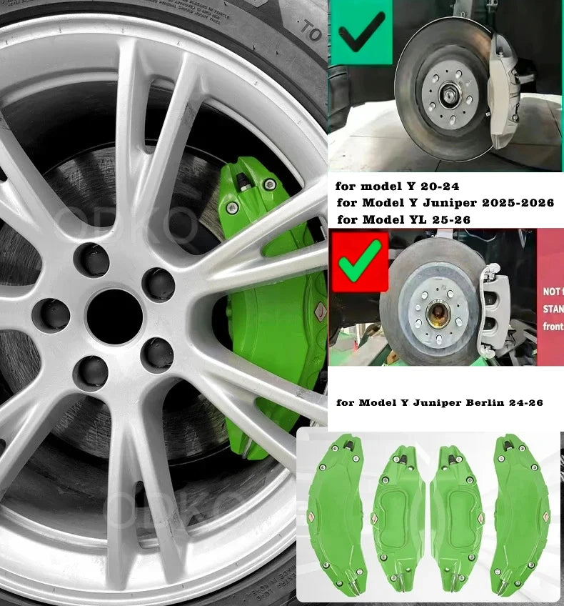 Fit for Tesla Model Y Juniper 2025 2026 RWD and Model Y 2024 RWD Brake Caliper Covers 4pcs/set Rear-Wheel Drive