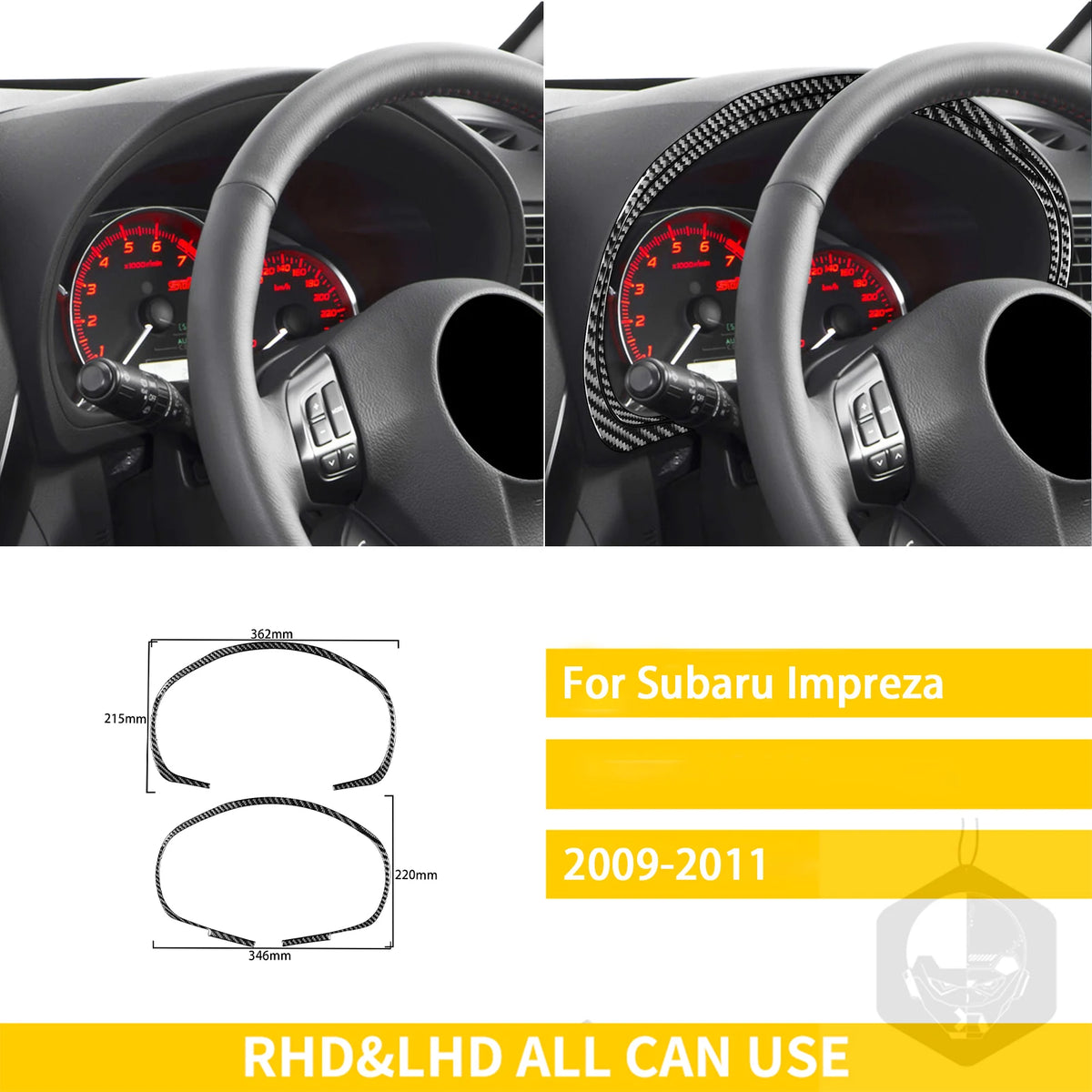For Subaru Impreza 2009 2010 2011 Accessories Carbon Fiber Car Interior Gear Cuphold Panel CD Air Outlet Cover Trim Sticker