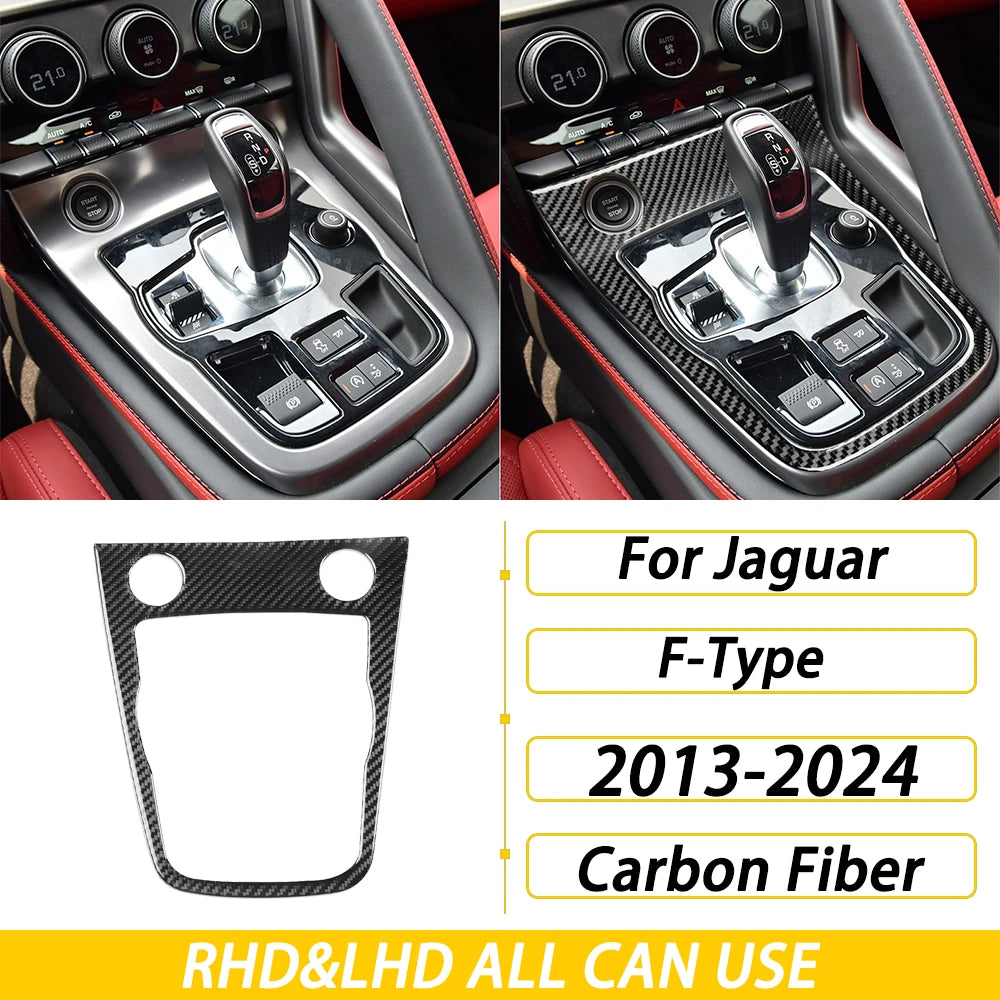 For Jaguar F-TYPE 2013-2024 Carbon Fiber Center Console Gear Shift Dashboard Air Vent Panel Trim Set Car Accessories Sticker