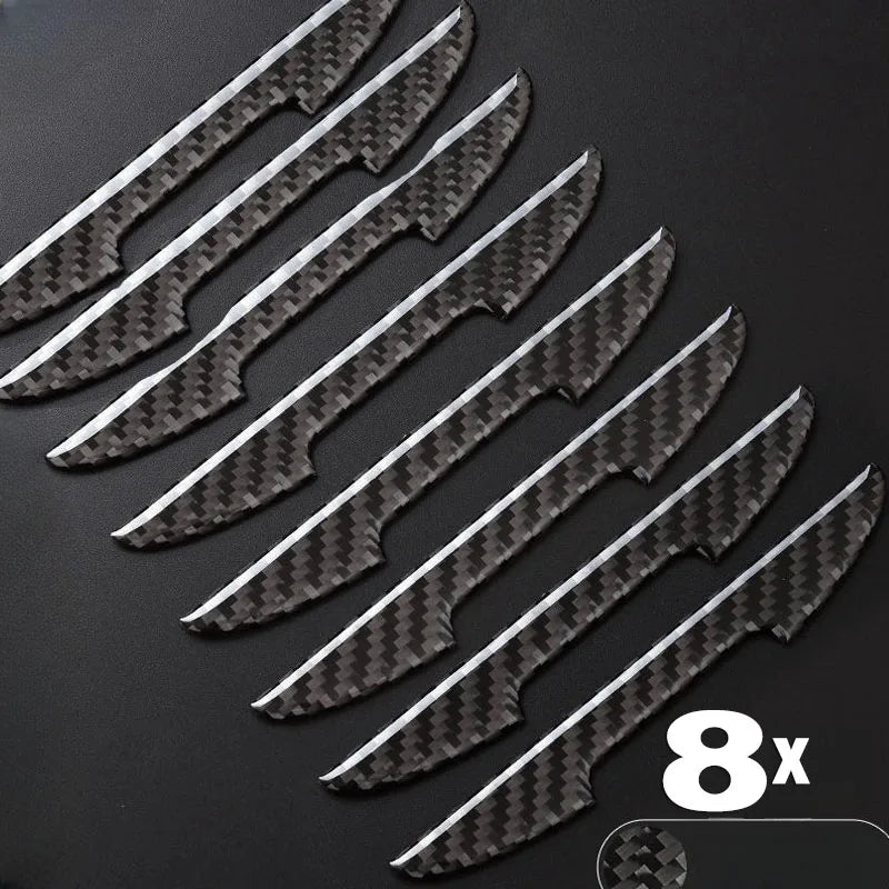 Car Door Carbon Fiber Anti-collision Protector Bar Stickers Rearew View Mirror Cover Protection StripSide Edge Protection Guards