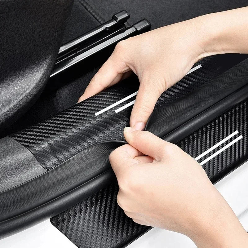 Car Accessories Carbon Fiber Door Threshold Sill Strip for N
