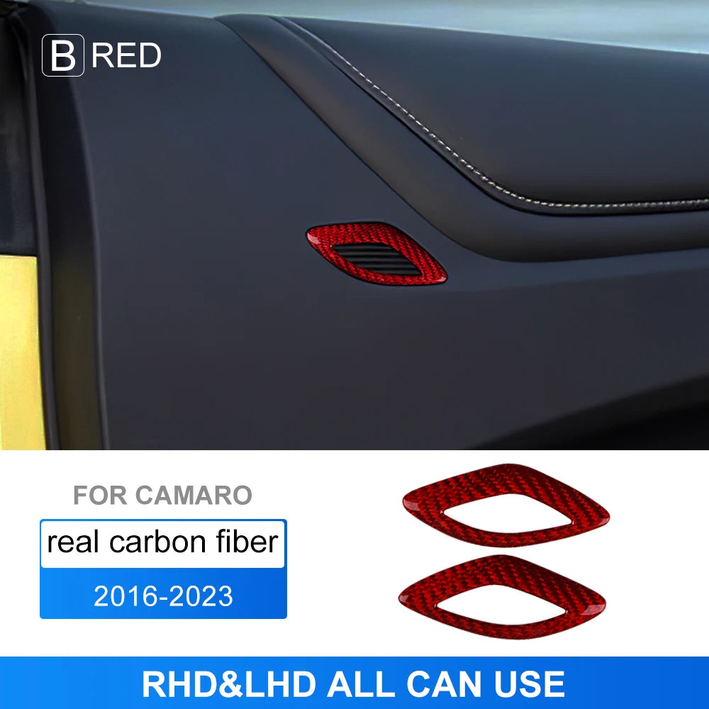 Real Carbon Fiber for Chevrolet Camaro 2016 2017 2018 2019 2020 2021 2022 2023 Car Interior Trim Red Black Accessories Sticker