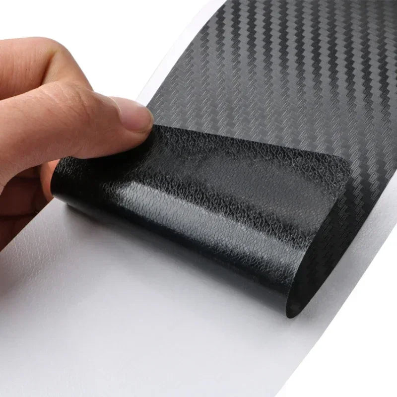 Universal Car Rear Guard Plate Sticker 3D Carbon Fiber Trim 