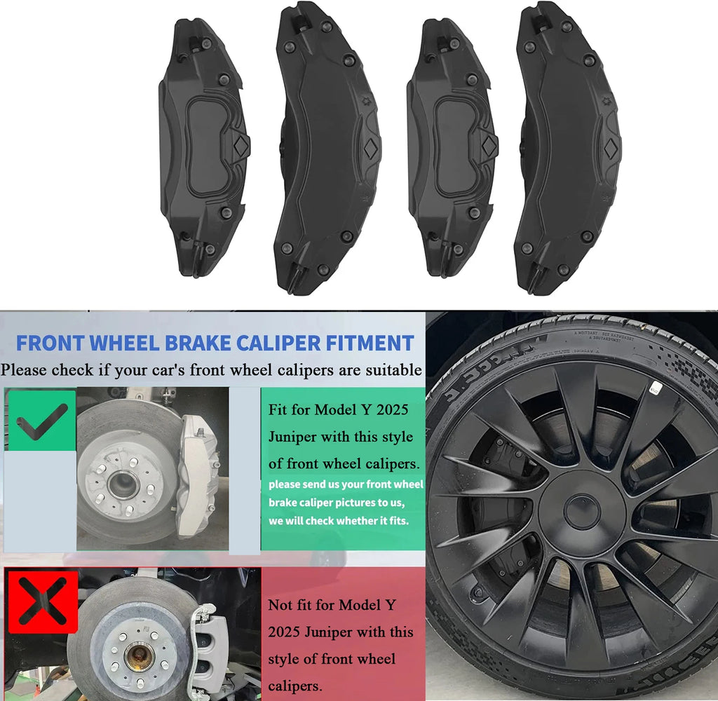 Brake Caliper Covers for Tesla Model Y Juniper 2025 2026 AWD Accessories with Decals 4PCS (Not Fit RWD Made in Berlin)