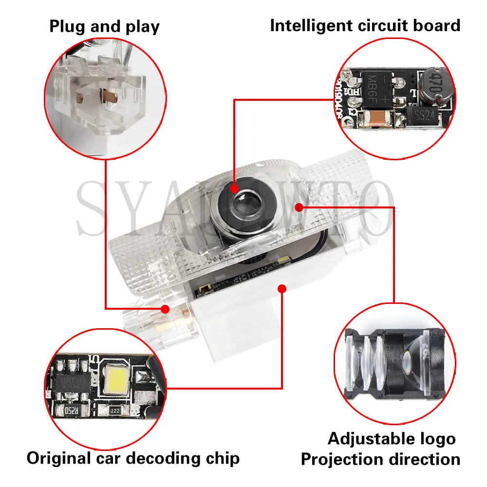 LED Car Door Logo Projector Welcome Ghost Shadow Light Acces