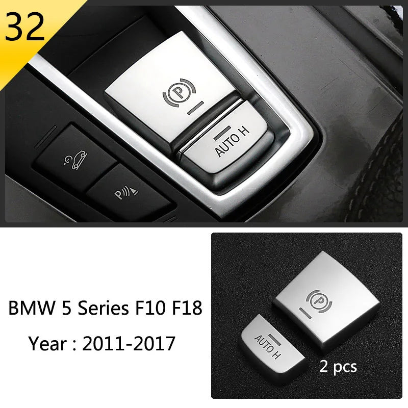 For BMW 5 Series F10 F11 F18 Accessories Stainless Steel Modified Interior Car Central Air Outlet Set Trim Sticker Frame Styling