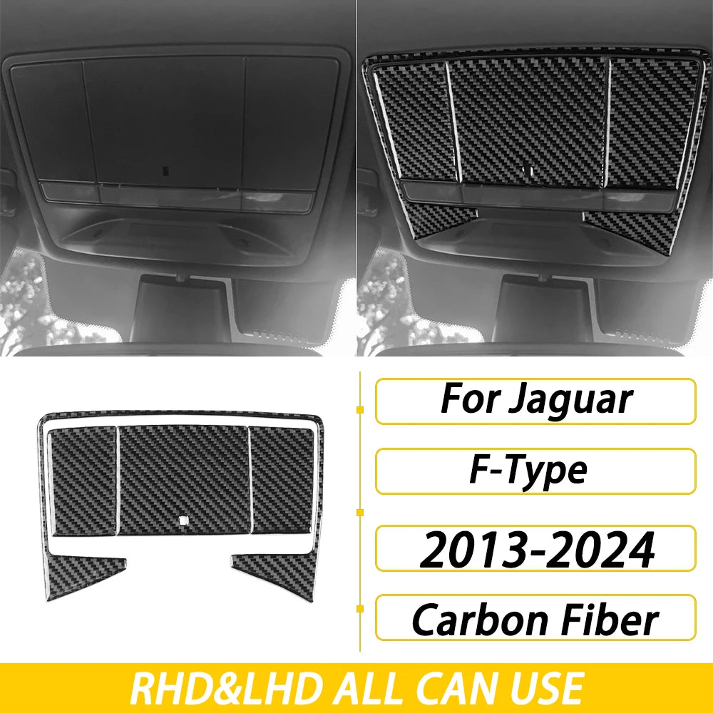 For Jaguar F-TYPE 2013-2024 Carbon Fiber Center Console Gear Shift Dashboard Air Vent Panel Trim Set Car Accessories Sticker