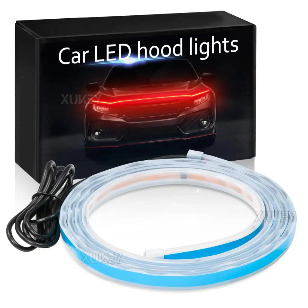 Led Car Hood Lights Strip White Red Blue Slim Car Decorative