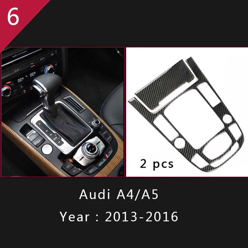 For Audi A4 S4 RS4 B8 8K A5 S5 RS5 8T 8F Car Carbon Fiber Window Door Panel Strips Cover Protective Trim Sticker Accessories