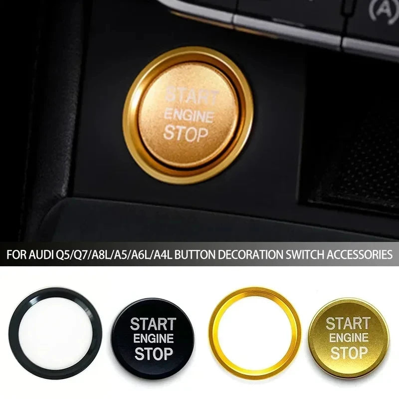 Car Ignition Key Ring Cover for Audi A4 A6 A5 Q5 Q7 Engine S