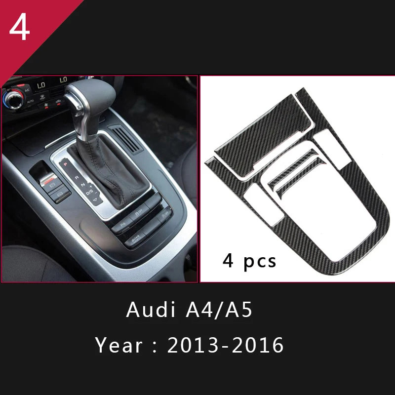 For Audi A4 S4 RS4 B8 8K A5 S5 RS5 8T 8F Car Carbon Fiber Window Door Panel Strips Cover Protective Trim Sticker Accessories