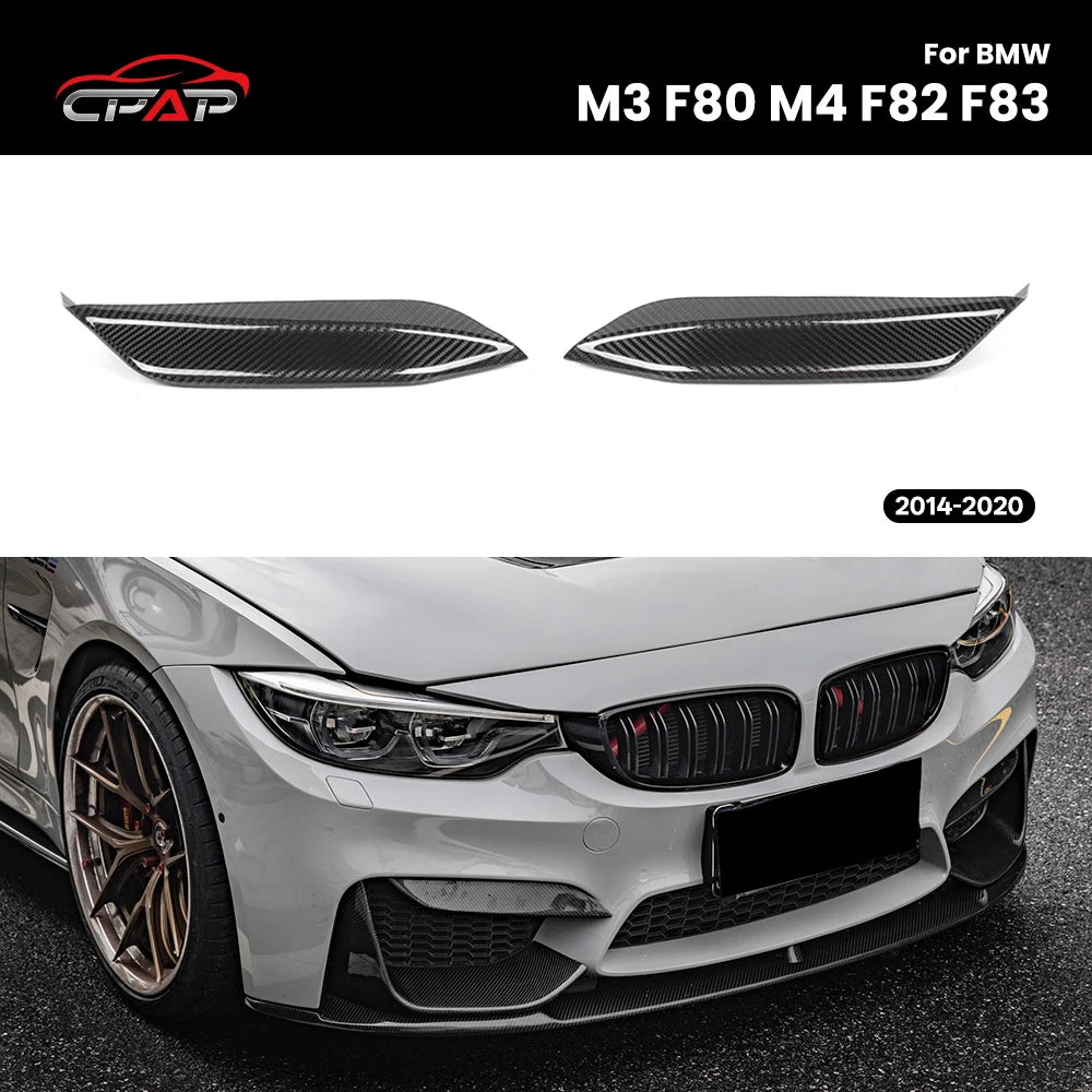 Real Dry Carbon Fiber Car Front Upper Splitter Trim For BMW 