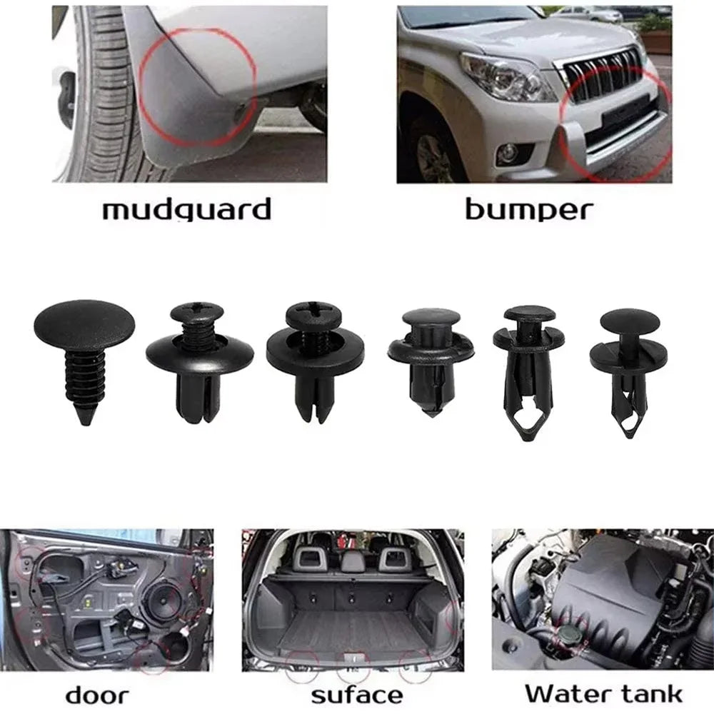 Car Fixing Clip 6 Size Fastener Car Plastic Clip Kit Body Bu