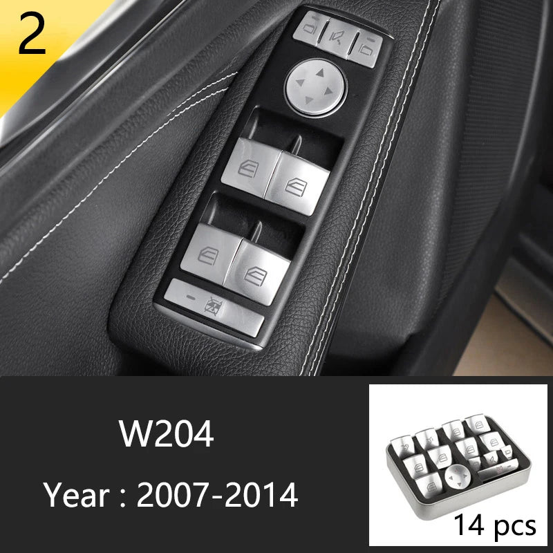For Mercedes Benz C Class W204 C180 C200 C260 Car Carbon Fiber Window Door Panel Strip Cover Protective Trim Sticker Accessories