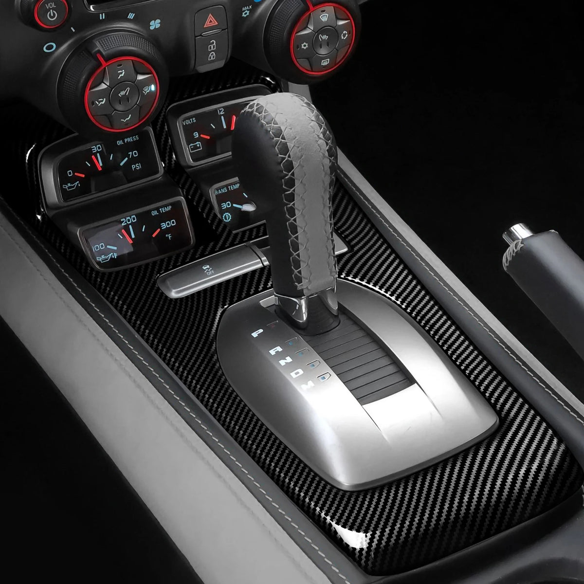 ABS Car Center Console Gear Shift Panel Carbon Fiber Interio