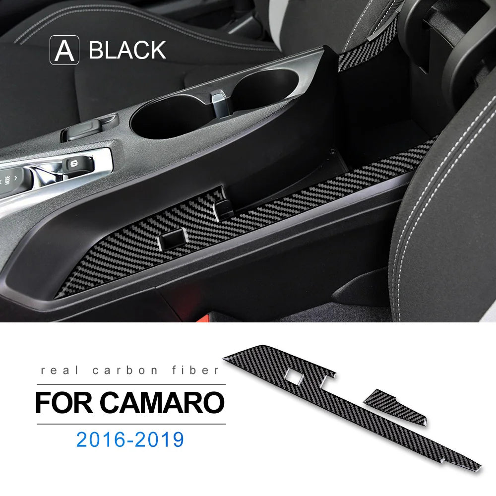 Real Carbon Fiber for Chevrolet Camaro 2016 2017 2018 2019 2020 2021 2022 2023 Car Interior Trim Red Black Accessories Sticker