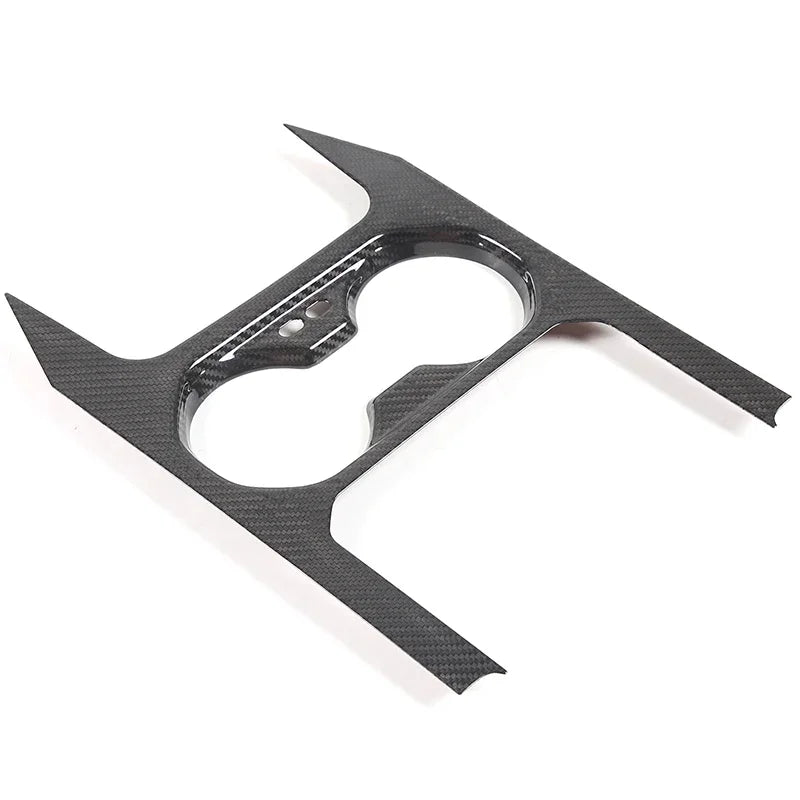 For BMW 5 Series G60 2024 Center Console Real Carbon Fiber Car Water Cup Holder Frame Cover Trim Sticker Car Accessories